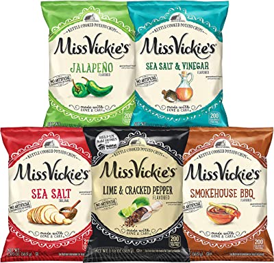 Book Cover Miss Vickie's Kettle Cooked Potato Chip Variety Pack (Assortment May Vary), 1.375 Ounce (Pack of 28)