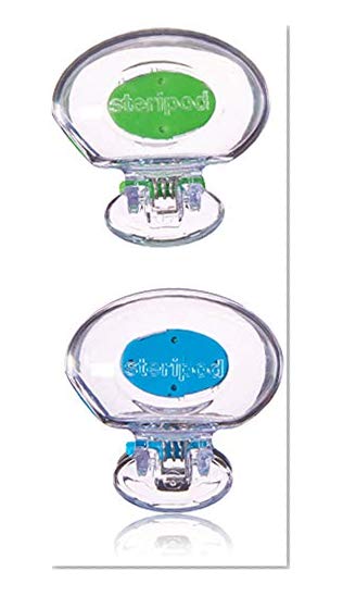 Steripod Clip-on Toothbrush Protector (2 Pack Clear Blue & Clear Green) I Protects Against Soap, Dirt and Hair I For Travel, Home, Camping