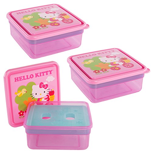 Book Cover Hello Kitty (3 Pack) 26oz Zak! Plastic Sandwich Food Storage Containers Freezer Packs