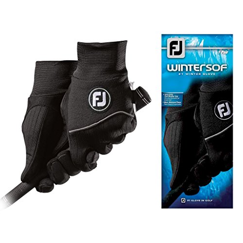 FootJoy Men's WinterSof Pair Golf Glove Black Medium/Large, Pair