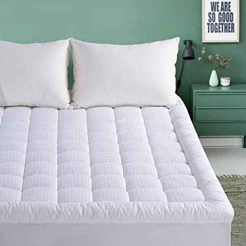 Twin XL Mattress Pad Cover - Cooling Soft Pillow Top Mattress Cover (Deep Pocket 8"-21"), 300TC Cotton Down Alternative Quilted Mattress Topper