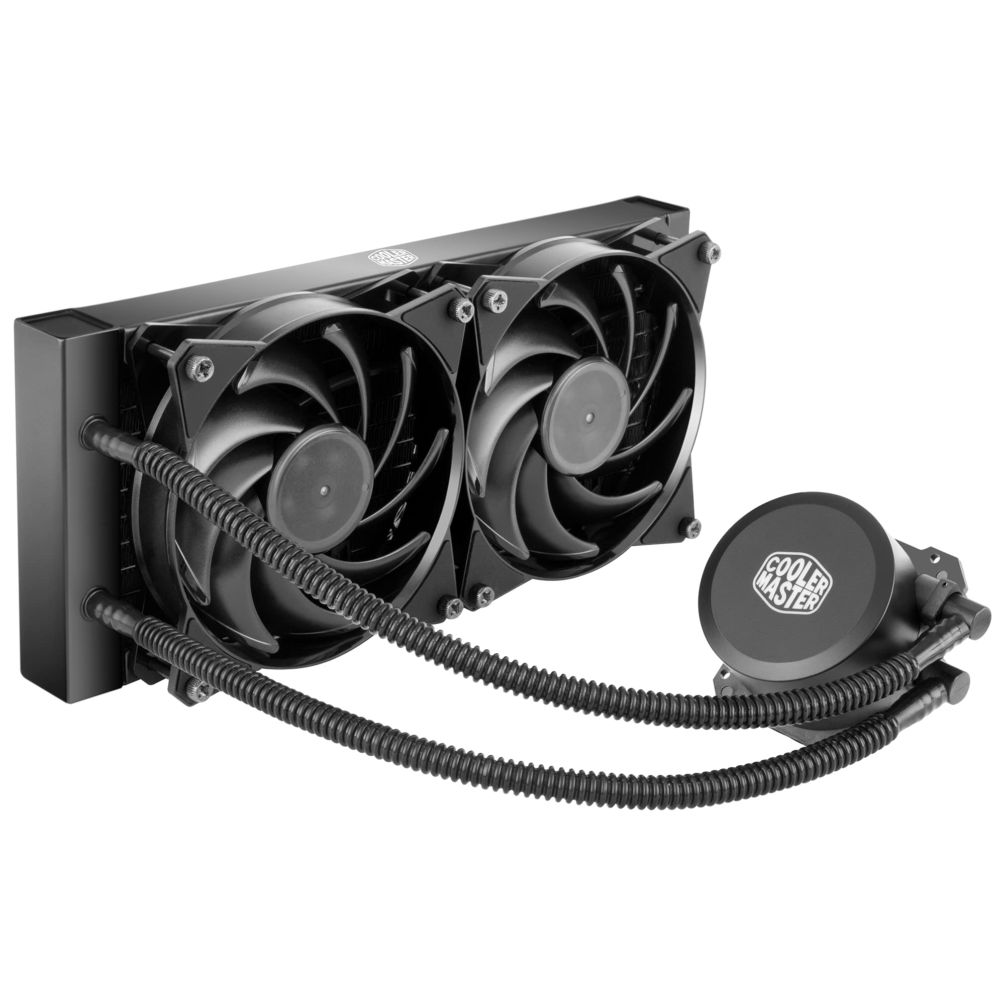 Cooler Master MasterLiquid Lite 240 CPU Liquid Cooler - Dual Dissipation Pump and Dual 120 mm Air Balance Fans Lite 240 White LED Pump