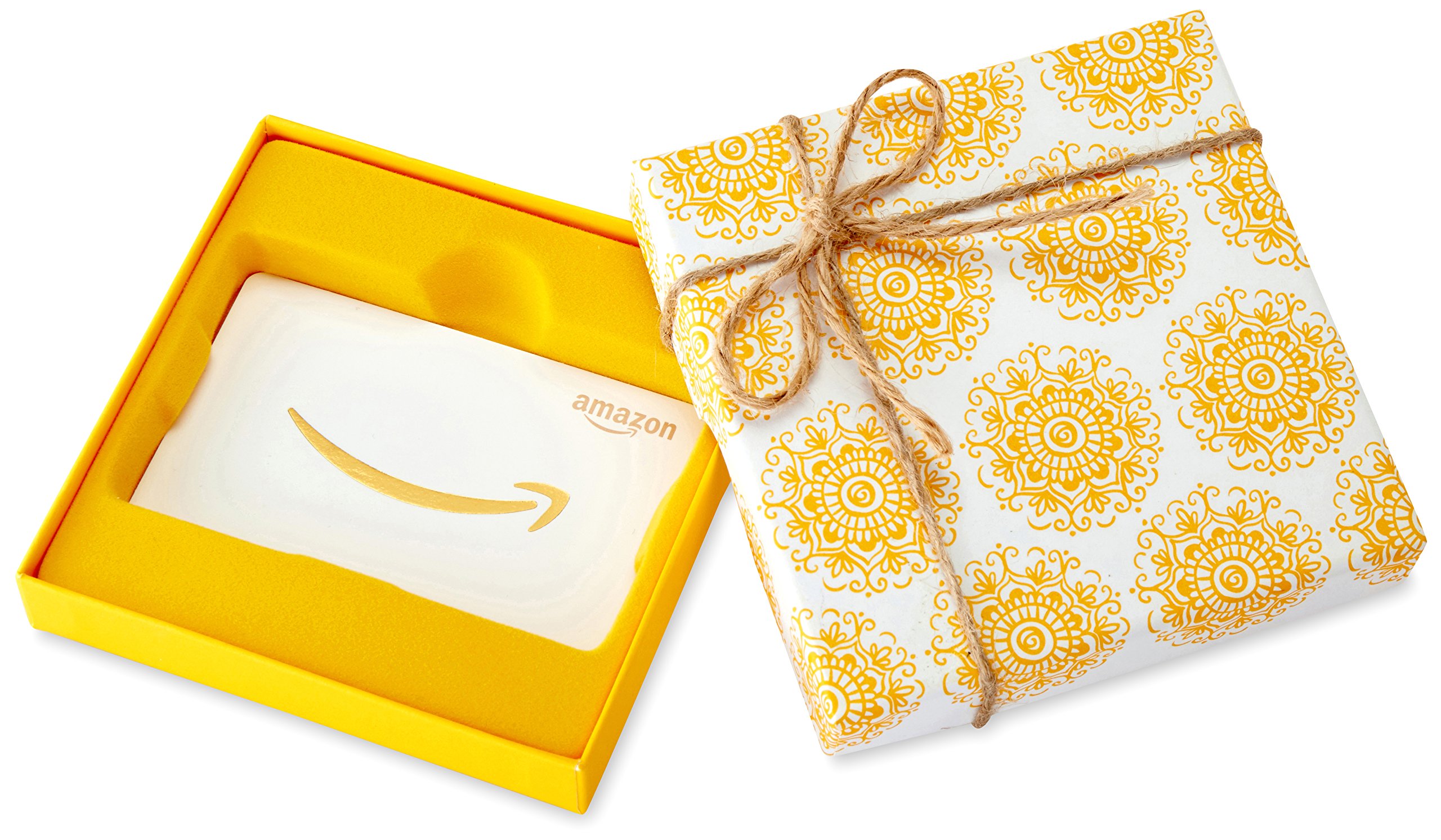 Book Cover Amazon.com Gift Card in a Yellow Swirl Box 0 Yellow Swirl Box