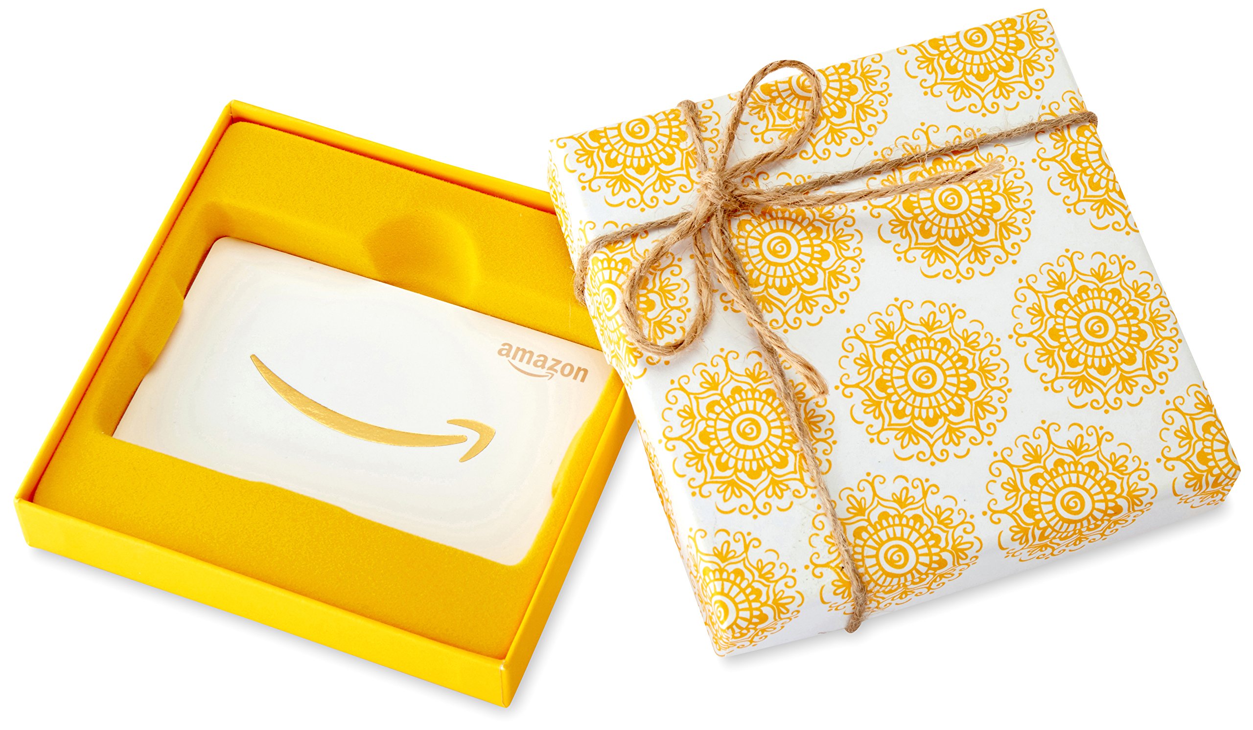 Amazon.com Gift Card in a Yellow Swirl Box 0 Yellow Swirl Box