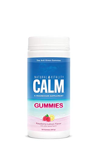 Book Cover Natural Vitality Calm, Magnesium Citrate Supplement, Anti-Stress Gummies, Raspberry-Lemon 120 Gummies (Packaging May Vary)