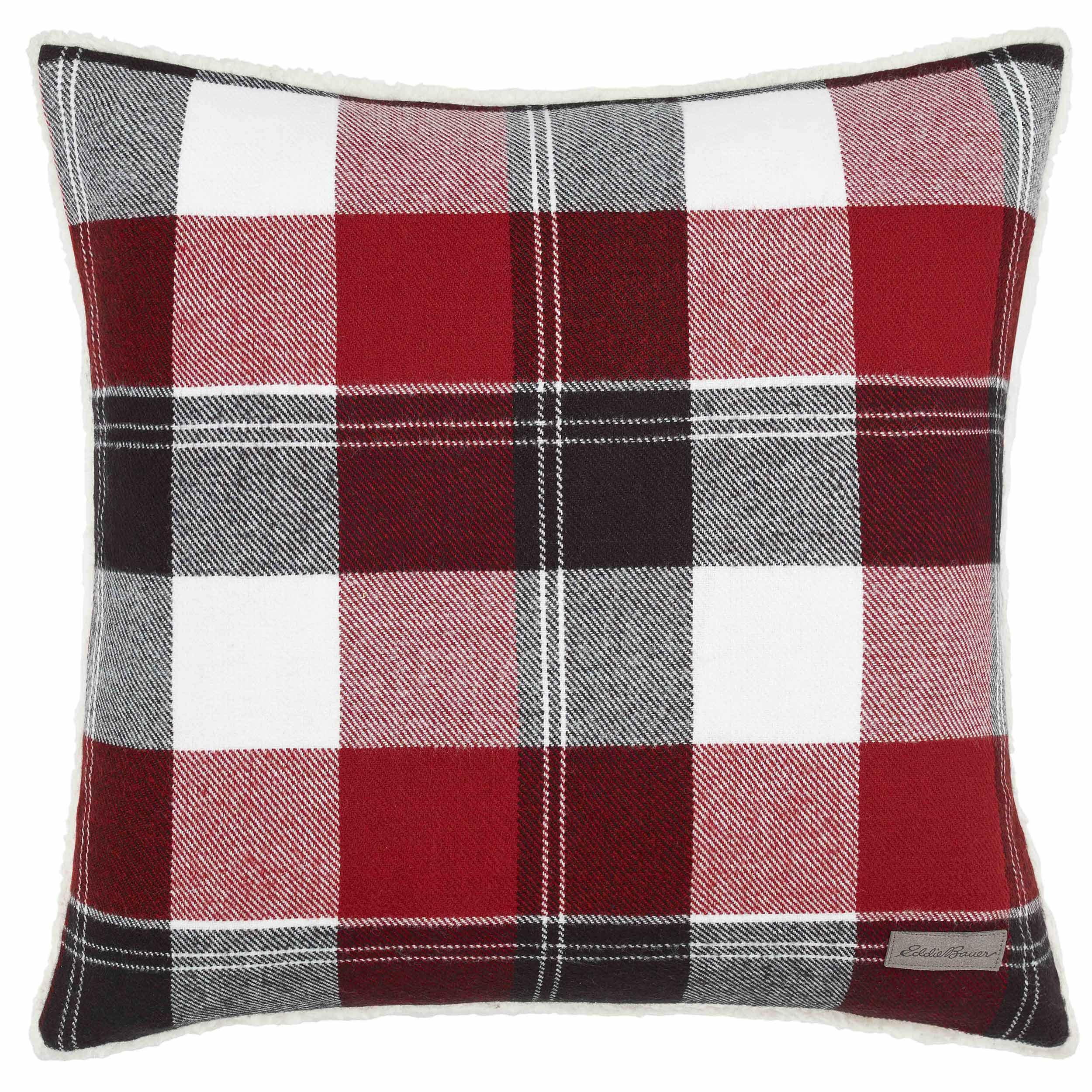 Book Cover Eddie Bauer | Lodge Collection | Super Soft and Cozy Classic Plaid Design Decorative Throw Pillow/Sham, Easy Care Machine Washable, 20