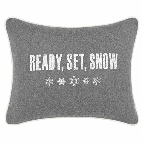 Book Cover Eddie Bauer Ready Set Snow Throw Pillow, 16x20, Grey