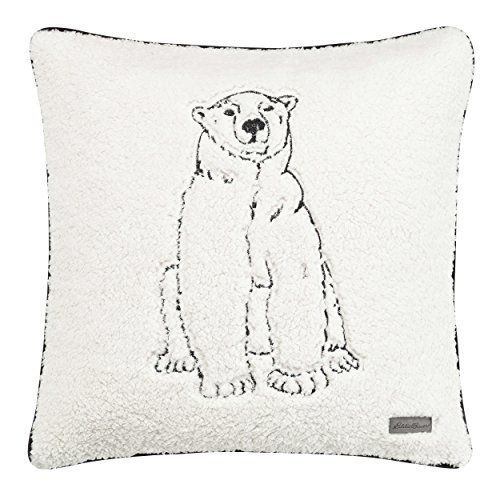 Book Cover Eddie Bauer Home Cozy Polar Bear Throw Pillow, 1 Count (Pack of 1), Natural
