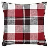 Eddie Bauer Lodge Red Plaid Throw Pillow, 20 x 20