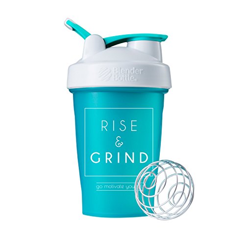 Book Cover Motivational Quote on BlenderBottle Brand Classic Shaker Cup, 20oz Capacity, Includes BlenderBall Whisk (Rise & Grind - 20oz - Teal)