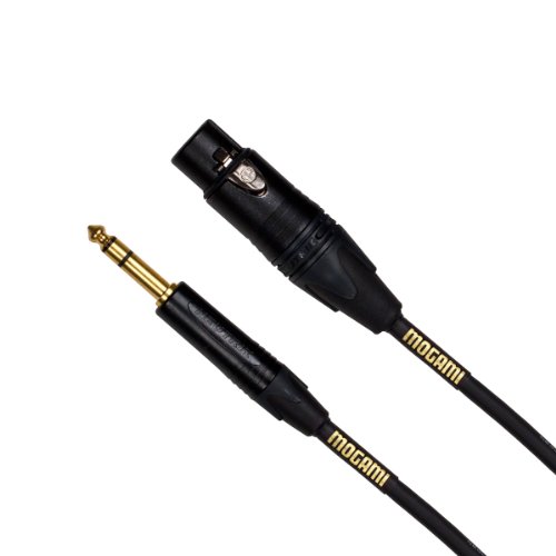 Mogami GOLD TRS-XLRF Balanced Audio Adapter Cable, XLR-Female to 1/4" TRS Male Plug, Gold Contacts, Straight Connectors