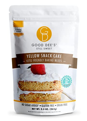 Book Cover Good Dees Low Carb Baking Mix, Yellow Snack Cake Baking Mix, Keto Baking Mix, No Sugar Added, Gluten Free, Grain-Free, Soy-Free, Diabetic, Atkins & WW Friendly (2g Net Carbs, 12 Serving) (Yellow)