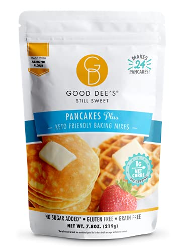 Book Cover Good Dee's Pancake, Waffle & Scone Mix | Keto Baking Mix | Allulose Sweetened, Gluten-Free, Grain-Free, Soy-Free, & Low Carb Pancake Mix | Diabetic, Atkins & WW Friendly (1g Net Carbs, 24 Pancakes)