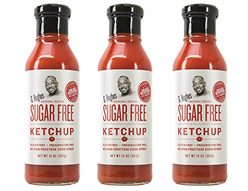 G Hughes Sugar Free Ketchup - Gluten Free, Preservation Free, Low Carb Ketchup, No Sugar Added Ketchup, Keto Condiments - 13 Oz (3-Pack)