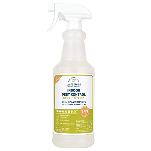 Wondercide Natural Indoor Pest Control Spray for Home and Kitchen - Fly, Ant, Spider, Roach, and Bug Killer and Repellent - 32 oz Lemongrass