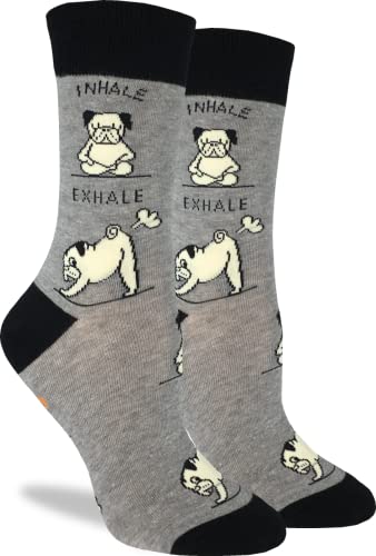 Good Luck Sock Women's Yoga Pugs Socks, Adult