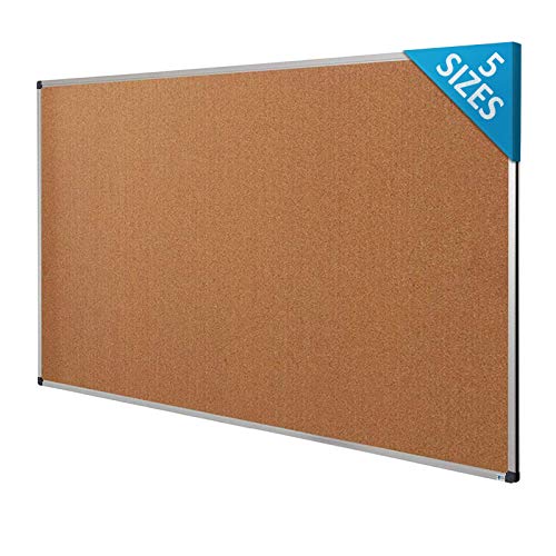 Cork Notice Pin Board | Aluminum Framed Memo Board for Office and Home Use | 5 Sizes Available - 24" x 18"