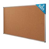 Cork Notice Pin Board | Aluminum Framed Memo Board for Office and Home Use | 5 Sizes Available - 24" x 18"