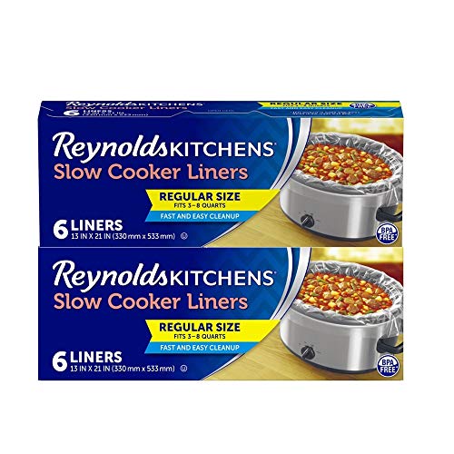 Book Cover Reynolds Kitchens Slow Cooker Liners, Regular (Fits 3-8 Quarts), 12 Total, 6 Count (Pack of 2)