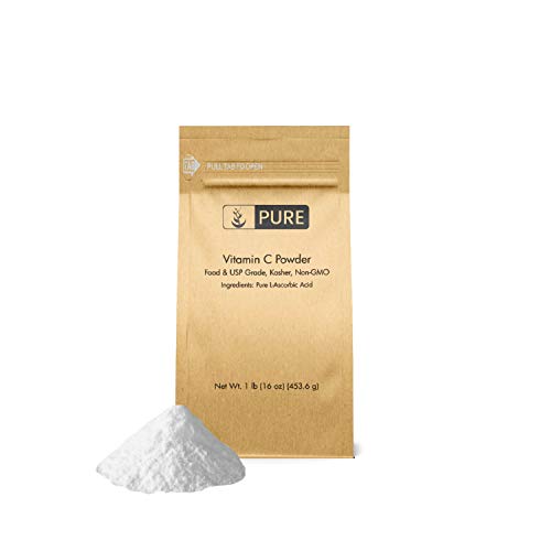 Book Cover Vitamin C Powder (1 lb.) by Pure Organic Ingredients, Eco-Friendly Packaging, L-Ascorbic Acid, Antioxidant, Boost Immune System, DIY Skin Care