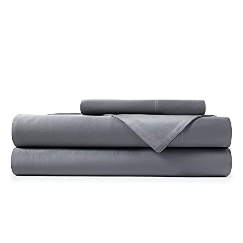 Book Cover Hotel Sheets Direct 100% Bamboo Sheets - Twin XL Size Sheet and Pillowcase Set - Cooling, 3-Piece Bedding Sets - Dark Gray