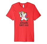 Awesome Since 2012 Dabbing Unicorn T-Shirt - 5th Birthday