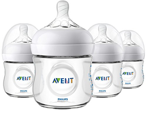 Book Cover Philips Avent Natural Baby Bottle, Clear, 4 Oz, 4 Pack, SCF010/47