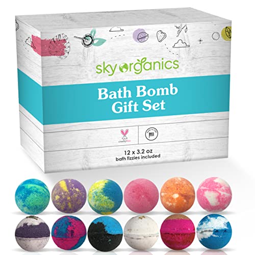 Book Cover Sky Organics Bath Bomb Gift Set for Body to Soak, Nourish & Relax, 12 ct.