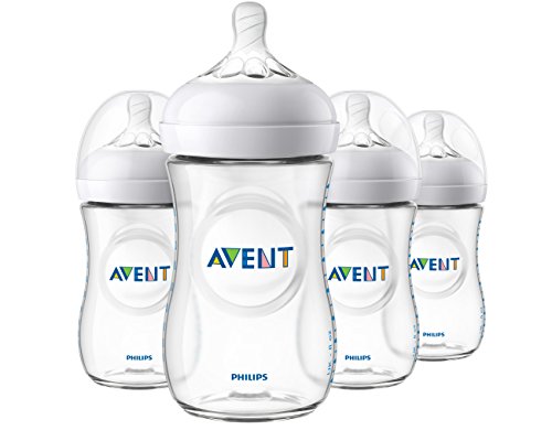 Book Cover Philips Avent Natural Baby Bottle, Clear, 9 Ounce, 4 Pack, SCF013/47