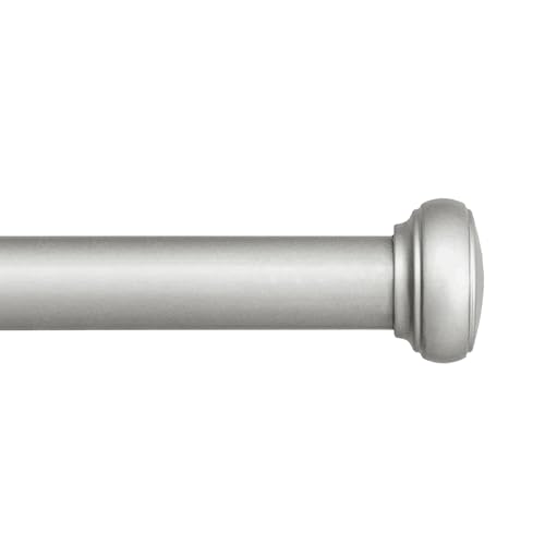 Kenney 1" Weaver Indoor/Outdoor Rust-Resistant Curtain Rod, 37-72", Brushed Nickel