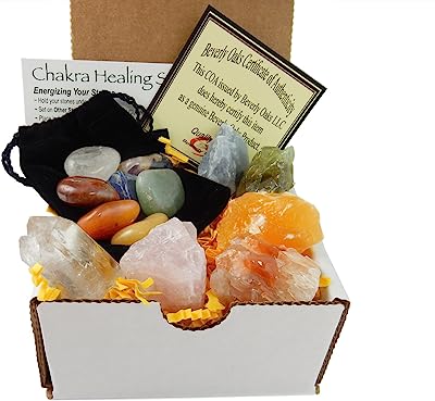 Book Cover Chakra Mineral Starter Set/Crystal Healing Kit ~ 6 Colorful Mineral Stones Plus 7 Chakra Tumbled Gemstones, Spiritual Metaphysical, Reiki, Chakra, Healing, Bohemian, Natural
