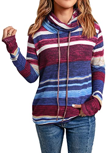 Dearlove Womens Long Sleeve Cowl Neck Casual Sweatshirt Tops with Pockets (S-XXL)