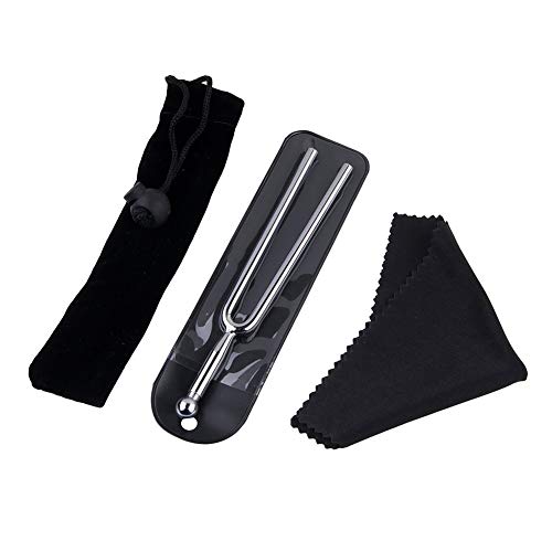 Book Cover QIYUN Tuning Fork, A440Hz Tuning Fork - Standard A 440 Hz Violin Guitar Tuner Instrument with Soft Shell Case and Cleaning Cloth