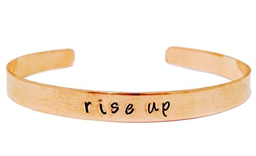 Theatre Nerds Rise Up Copper Cuff Bracelet - Hand Stamped Hamilton Broadway Musical Inspired