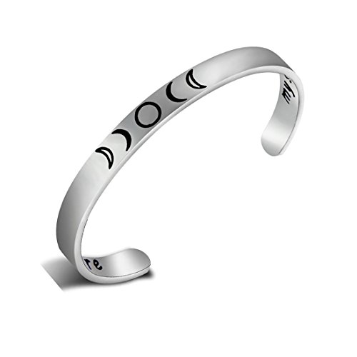 Moon Phase Bracelet My Soul is from Elsewhere And I Intend to End Up There Triple Goddess Jewelry (silver bracelet)