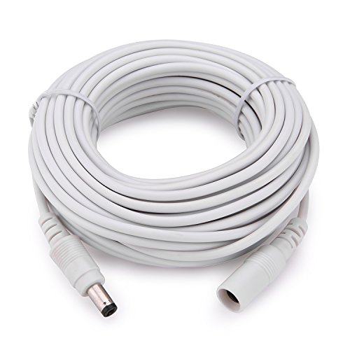 Book Cover WildHD Power Extension Cable 33ft 2.1mm x 5.5mm Compatible with 12V DC Adapter Cord for CCTV Security Camera IP Camera Standalone DVR (33ft,DC5.5mm Plug White)