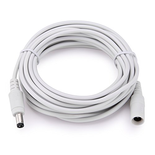 Book Cover WildHD Power Extension Cable 16.5ft 2.1mm x 5.5mm Compatible with 12V DC Adapter Cord for CCTV Security Camera IP Camera Standalone DVR(16.5ft DC5.5mm Plug White)
