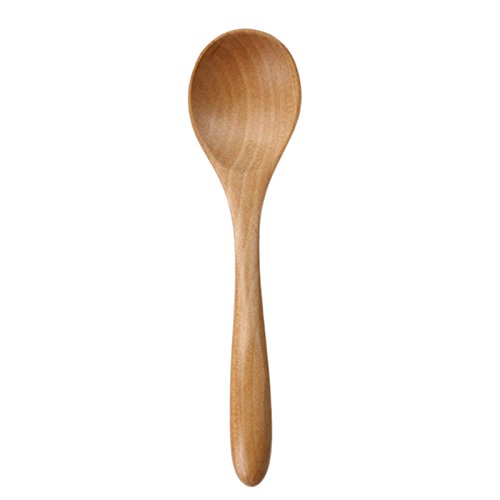 Cuillère en bois pour servir la soupe, le sucre ou le riz - ovale - 18,5 cm de long