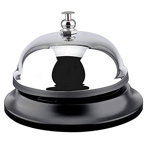 Book Cover MROCO Big Call Bells, 3.38 Inch Diameter, Chrome Finish, All-Metal Construction, Desk Bell Service Bell for Hotels, Schools, Restaurants, Reception Areas, Hospitals, Warehouses(Silver)