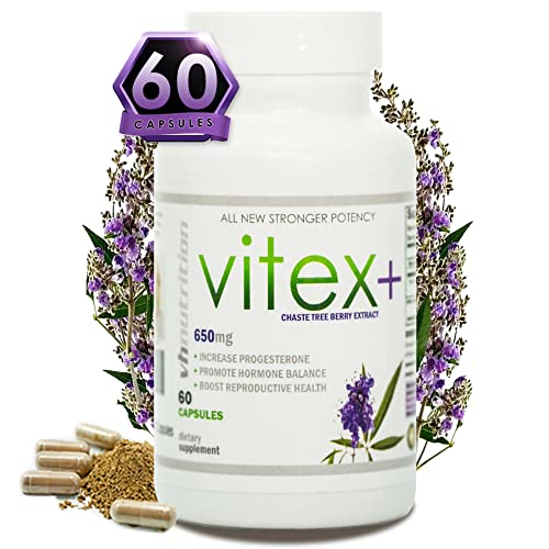 Book Cover VH Nutrition VITEX+ | Vitex Chasteberry Supplement for Women for Maximum Hormonal Balance and Fertility Support | 650mg Per Serving of Vitex Berry Extract Powder