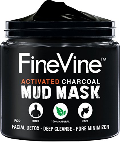 Book Cover Activated Charcoal Mud Mask - Made in USA - For Deep Cleansing & Exfoliation, Pore Minimizer & Reduces Wrinkles, Acne Scars, Blackhead Remover & Anti Cellulite Treatment, Face Mask & Facial Cleanser.