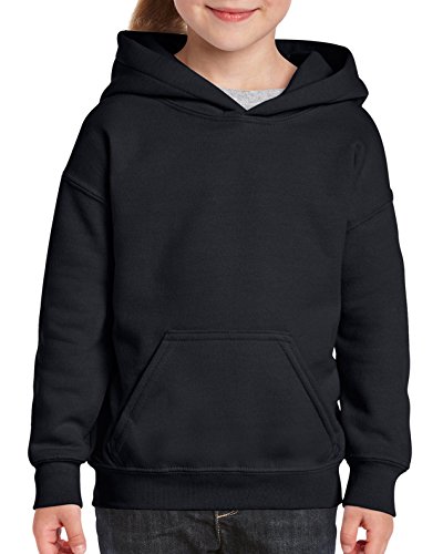 Gildan unisex child Youth Hooded Sweatshirt, Black, Large US