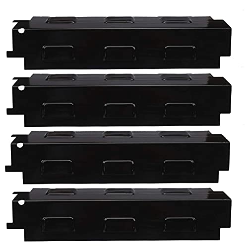 GasSaf 14 5/8" Heat Plate Replacement for Charbroil Brinkmann Kenmore Thermos Porcelain Steel Heat Tent Shield Flame Tamer BBQ Burner Cover(14 5/8" x 4 1/4")(4 PCS)