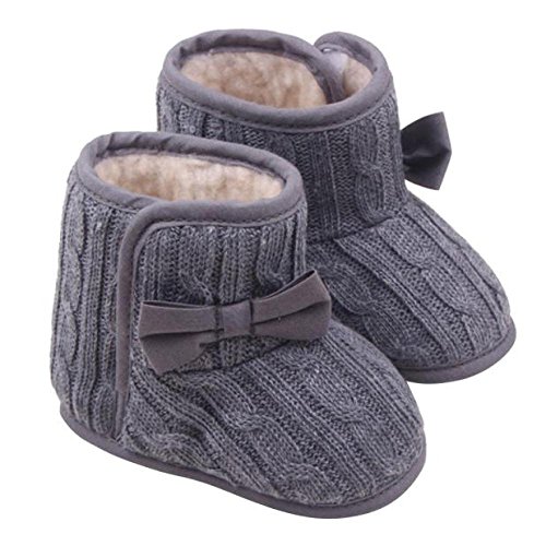 Orangeskycn Winter Boots Baby Girl,Baby Bowknot Soft Sole Winter Warm Shoes Boots