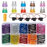 QLOUNI 106 in 1 Standard Blade Fuse Assorted Kit, 100 Auto Car Micro Blade Fuse (2A, 3A, 5A, 7.5A, 10A, 15A, 20A, 25A, 30A, 35A), 5 Inline Fuse Holder Replacement Kit 16AWG and 1 Blade Fuse Extractor