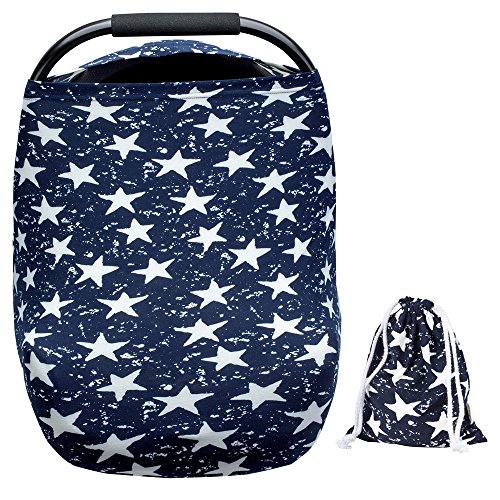 Arnzion Baby Car Seat Covers for Baby Boys Girls Versatile Stretchy Babies Car Seat Cover Set Twinkle Stars Printing Infant Car Seat Canopy Nursing Covers Breast Feeding Covers