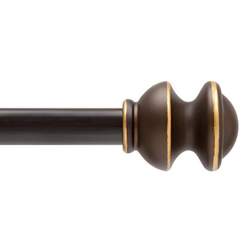 Book Cover Kenney KN71719 Kendall Knob End Standard Decorative Window Curtain Rod, 48-86