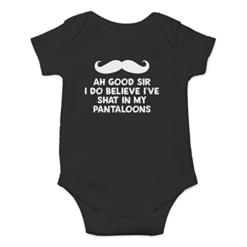 Book Cover AW Fashions Ah Good Sir, I Do Believe I've Shat My Pantaloons Cute Novelty Funny Infant One-Piece Baby Bodysuit