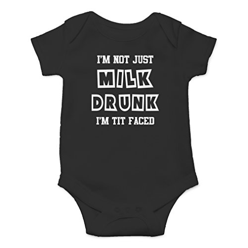 AW Fashion's I'm Not Just Milk Drunk, Im Tit Faced Cute Novelty Funny Infant One-piece Baby Bodysuit