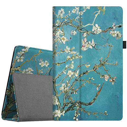 Fintie Folio Case for All-New Amazon Fire HD 10 Tablet (Compatible with 7th and 9th Generations, 2017 and 2019 Releases) - Premium PU Leather Slim Fit Stand Cover with Auto Wake/Sleep, Blossom